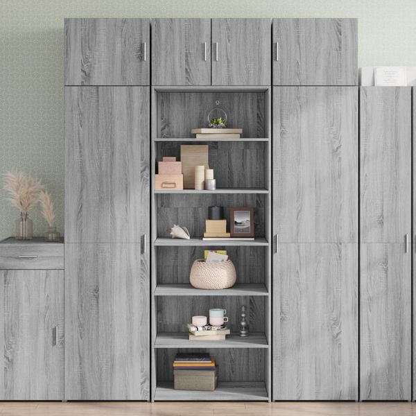 vidaXL Vysoká skrinka sivá sonoma 70x41x185 cm kompozitné drevo