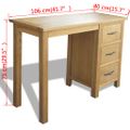 vidaXL Písací stôl s 3 zásuvkami 106x40x75 cm, dubový masív