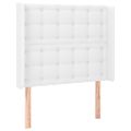vidaXL Boxspring posteľ s matracom a LED biela 90x190 cm umelá koža