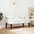vidaXL Chesterfield lavica Biela 120,5 x 65 x 75 cm Umelá koža