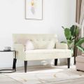 vidaXL Chesterfield lavica Krémová 112 x 65,5 x 75 cm Zamat