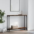 vidaXL Konzolový stolík dymový dub 100x22,5x75 cm kompozitné drevo
