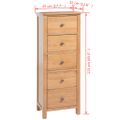 vidaXL Vysoká komoda so zásuvkami 45x32x115 cm, dubový masív