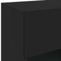 vidaXL TV nástenná skrinka s LED svetlami čierna 40x30x60,5 cm
