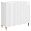 vidaXL Servírovacia skriňa Biela s vysokým leskom 89 x 34,5 x 80 cm