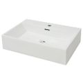 vidaXL Umývadlo s otvorom na batériu, keramika, biele 60,5x42,5x14,5cm