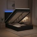 vidaXL Ottoman posteľ s matracom a LED Čierna 120 x 200 cm Látka