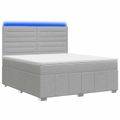 vidaXL LED boxspring posteľ s matracom Svetlosivá 140 x 200 cm Látka