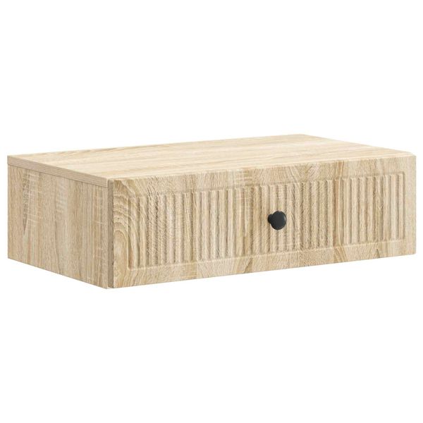 vidaXL Nástenný bočný stôl Dub sonoma 59 x 34,5 x 17 cm