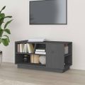 vidaXL TV skrinka sivá 80x35x40,5 cm masívna borovica