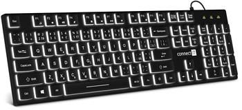 CONNECT IT Chocolate WhiteStar kancelárska podsvietená klávesnica (CZ + SK verzia) BLACK
