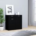 vidaXL Komoda čierna 80x36x75 cm spracované drevo