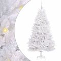 vidaXL Umelý Sklápací Vianočný Stromček Biela 180 cm PVC a oceľ