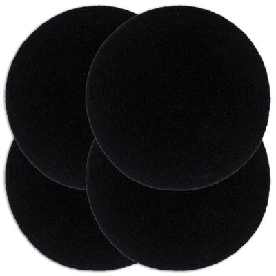 vidaXL Prestierania 4 ks čierne 38 cm bavlnené okrúhle