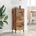 vidaXL Servírovacia skriňa Staré drevo 34 x 34.5 x 90 cm