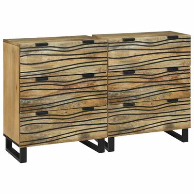 vidaXL Komoda set 2 pcs Prírodná 120 x 33,5 x 75 cm