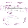 vidaXL Posteľný rám so zásuvkami betónovosivý 160x200cm kompozit.drevo