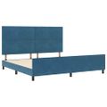 vidaXL Posteľ s pružinovým rámom Tmavomodrá 200 x 200 cm Zamat
