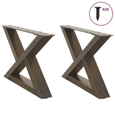 vidaXL Nohy konferenčného stolíka 2 ks, prírodná oceľ 50 x (30-31,3) cm, oceľ