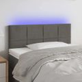 vidaXL Čelo postele s LED tmavosivé 100x5x78/88 cm zamat