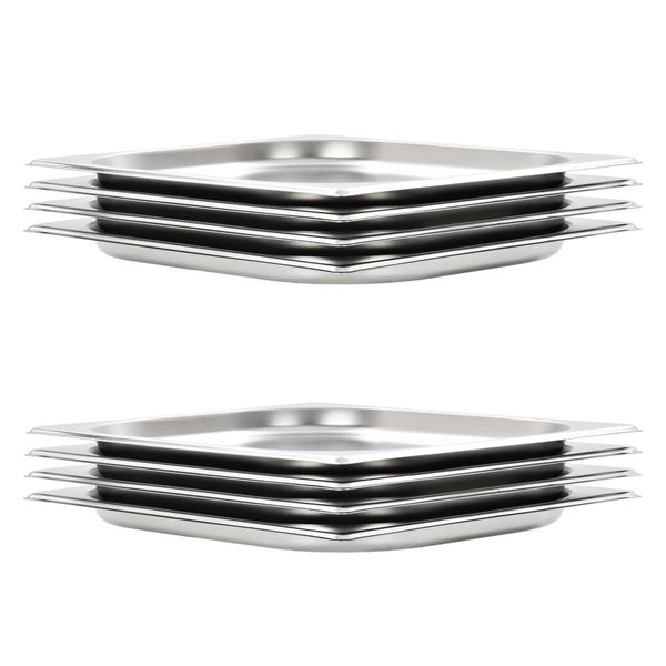 vidaXL Gastronádoby 8 ks, GN 1/2, 20 mm, nehrdzavejúca oceľ