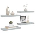vidaXL Plávajúce nástenné police 4 ks, betónovosivé 60x23,5x3,8 cm MDF