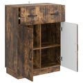 vidaXL Servírovacia skriňa so zásuvkou Dymový dub 66 x 34,5 x 87 cm