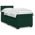 vidaXL Posteľný rám boxsping s matracom tmavozelený 90x200 cm zamat