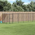 vidaXL Vonkajšia voliéra pre psy so strechou oceľová 21,78 m²