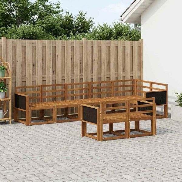 vidaXL Záhradná súprava gaučov 8 pcs Prírodná Pevné akáciové drevo