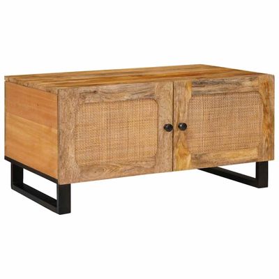 vidaXL Konferenčný stolík Prírodná 80 x 50 x 40 cm Masívne mango drevo