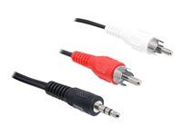 Audio kábel - RCA x 2 s kolíkmi (samec) do mini-phone stereo 3.5 mm s kolíkmi (samec) - 1.5 m - čierna