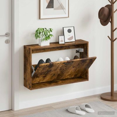 vidaXL Nástenný botník HOORN 71 x 17 x 43 cm Kompozitné drevo