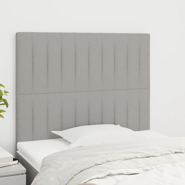 vidaXL Čelo postele svetlosivé 100x5x118/128 cm látkové
