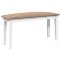 vidaXL Lavica 90 cm Biela masívna drevená guma