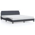 vidaXL Rám postele Dover tmavosivá 180x200 cm zamat
