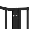 vidaXL Brána pre psa dvere sklad. 6-panel. čierna 300cm topoľové drevo