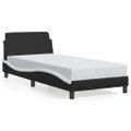 vidaXL Rám postele Dover čiernobiely 90x190 cm umelá koža
