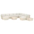 vidaXL 12-dielna záhradná súprava z paliet+podložky, smrekové drevo