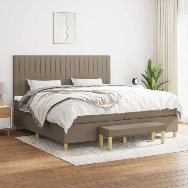 vidaXL Boxspring posteľ s matracom sivohnedý 200x200 cm látka