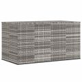 vidaXL Záhradný box na vankúše PE ratan 194x100x103 cm sivý