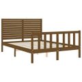 vidaXL Rám postele s čelom medovohnedý 140x190 cm masívne drevo