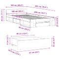 vidaXL Posteľný rám so zásuvkou čierny 100x200 cm kompozitné drevo