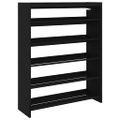vidaXL Regál na topánky čierny 80x25x100 cm spracované drevo
