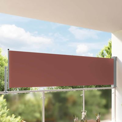 vidaXL Zaťahovacia bočná markíza na terasu 100x300 cm, hnedá