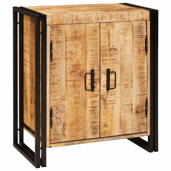 vidaXL Nočný stolík Hnedá 66 x 35 x 76 cm Masívne surové mango drevo