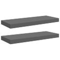 vidaXL Plávajúce nástenné police 2 ks, lesklé sivé 60x23,5x3,8 cm, MDF