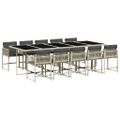 vidaXL 11-dielna záhr. jedálenská súprava vankúše svetlosivá polyratan