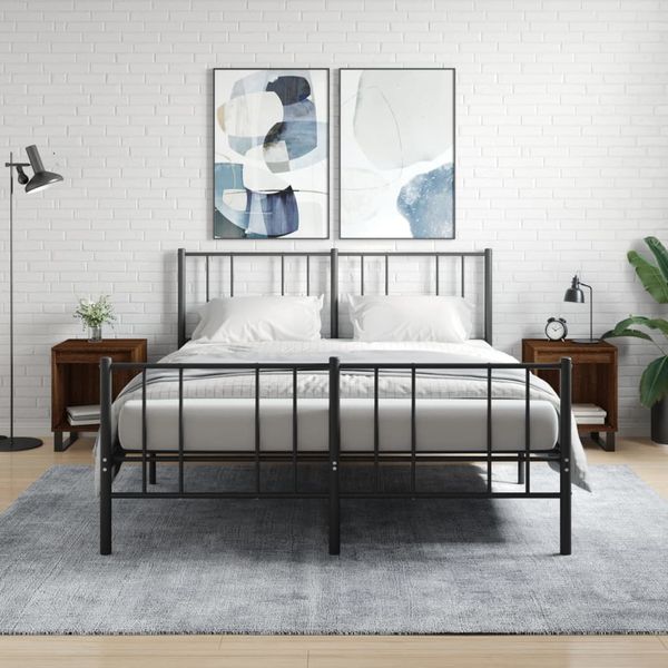 vidaXL Nočné stolíky 2 ks hnedý dub 40x35x50 cm kompozitné drevo