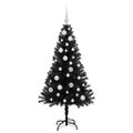 vidaXL Vianočný stromček Čierna 120 cm PVC
